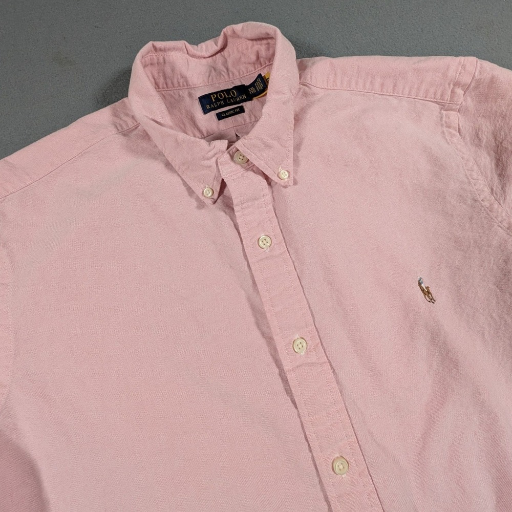 Polo Ralph Lauren Button Down Shirt Mens XXL Short Sleeve Classic Fit Flesh Pony